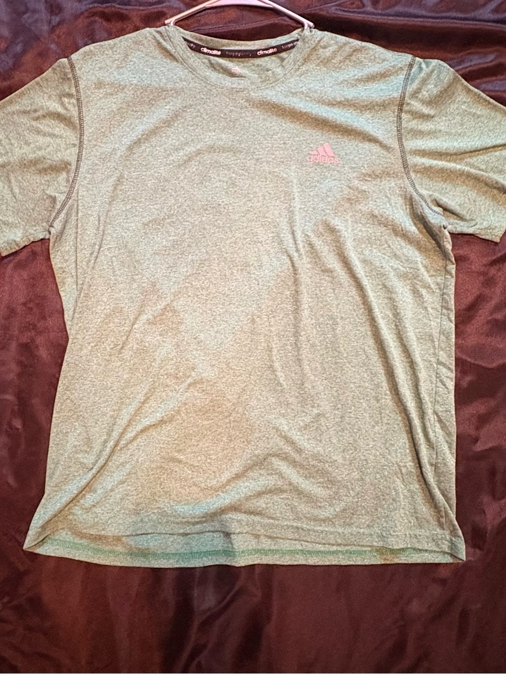 Adidas Men’s Heather Green Short Sleeve Performance Tee Lightweight Men’s Large